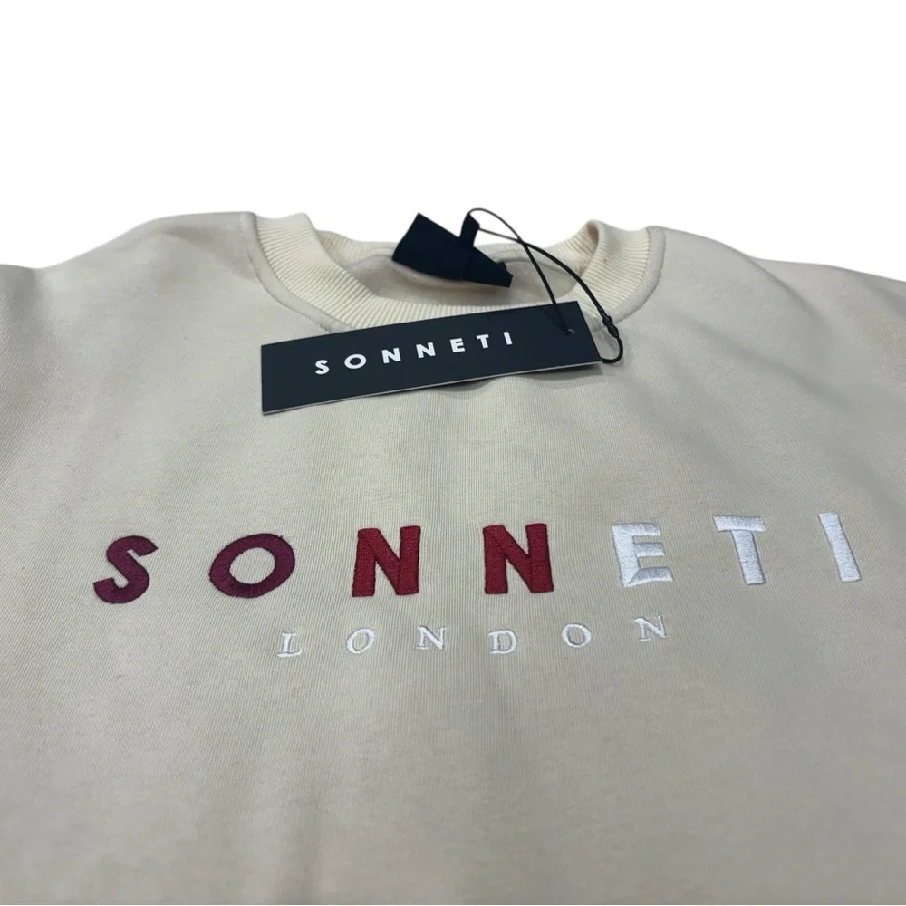 NWT Sonneti London Men's Cream Crewneck Sweatshirt